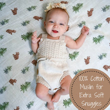 Load image into Gallery viewer, LollyBanks - Bear Cub Baby Muslin Swaddle Blanket
