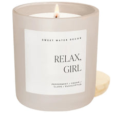 Load image into Gallery viewer, Sweet Water Decor - Relax Girl Soy Candle Matte White Jar 15oz

