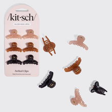 Load image into Gallery viewer, Kitsch - Recycled Plastic Mini Arched Clips 6pc Set - Soft Pink, Mocha &amp; Black
