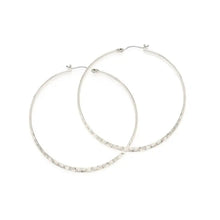 Load image into Gallery viewer, Amano Studio - 1.5&quot; Hammered Hoop Earrings Silver
