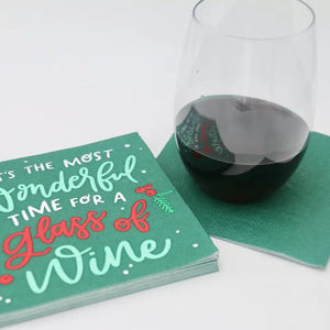 It's The Most Wonderful Time For A Glass Of Wine Napkins- 20ct