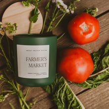 Load image into Gallery viewer, Sweet Water Decor - Farmer&#39;s Market Soy Candle Green Jar 15oz
