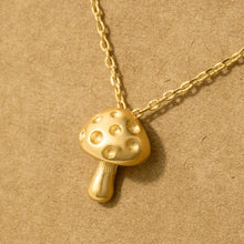 Load image into Gallery viewer, Gold Dipped Mini Mushroom Pendant Necklace
