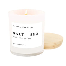 Load image into Gallery viewer, Sweet Water Decor - Salt &amp; Sea Soy Candle White Jar 11oz
