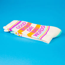 Load image into Gallery viewer, Gumball Poodle - Good Moms Say Bad Words Gym Crew Socks
