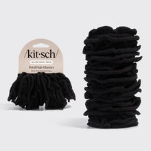 Load image into Gallery viewer, Kitsch - Recycled Fabric Petal Hair Elastics 10pc Set - Black

