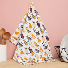 Load image into Gallery viewer, Feline Fine Printed Cotton Dishtowel
