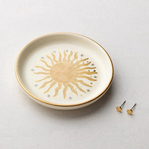 Scout - Jewelry Dish & Stud Earring Set - Sun Rays/Cream