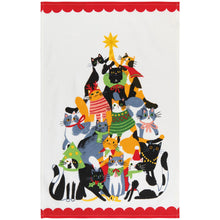 Load image into Gallery viewer, Kitty Carol Christmas Dishtowel
