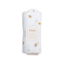 Load image into Gallery viewer, Lulujo Swaddle Blanket Muslin Cotton Bees
