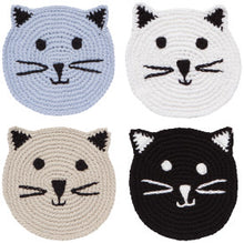 Load image into Gallery viewer, Meow &amp; Furever Crochet Coasters Set of 4 Assorted
