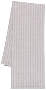 Dove Grey Stripe Linen and Cotton Dishtowel Set of 2