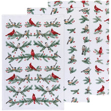 Load image into Gallery viewer, Birds &amp; Boughs Christmas Floursack Dishtowels Set of 3
