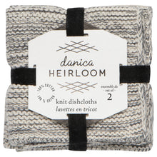 Load image into Gallery viewer, Shadow Grey Heirloom Knit Dishcloths Set of 2
