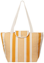 Load image into Gallery viewer, Ochre Stripe Fold-Up Fresh Tote
