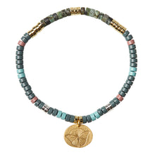 Load image into Gallery viewer, Scout - Stone Intention Charm Bracelet - African Turquoise/Gold
