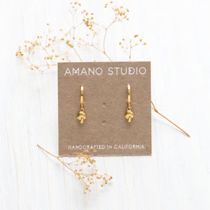 Amano Studio - Tiny Mushroom Huggie Hoops