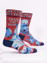 Load image into Gallery viewer, Crazy Cat Dude Socks 
