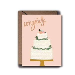 Congrats Cake Wedding Greeting Card