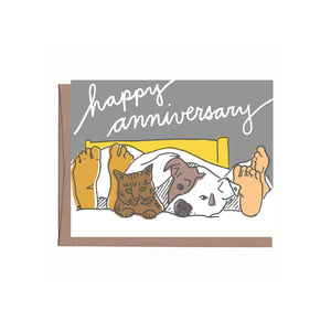 Happy Anniversary Pets On Bed