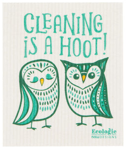 Hootenanny Owl Cleaning Is A Hoot! Swedish Dishcloth