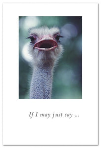 If I May Just Say Ostrich Card