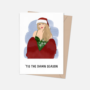 Taylor Swift Santa Tis the Damn Season Card