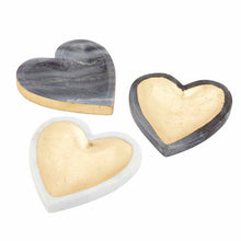 Load image into Gallery viewer, GREY MARBLE FOIL HEART TRINKET DISH
