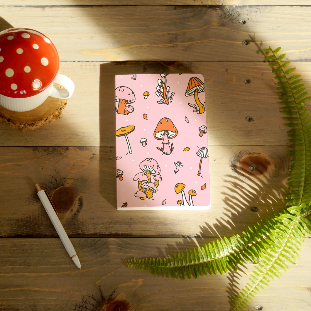 Denik - Pink Mushrooms Classic Layflat Notebook