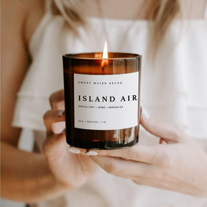 Sweet Water Decor -Island Air Soy Candle Amber Jar 11oz