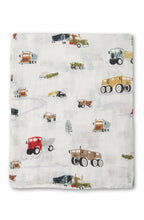 Load image into Gallery viewer, Loulou Lollipop Happy Trucks Muslin Swaddle

