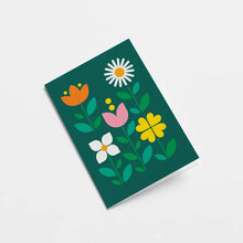 Load image into Gallery viewer, Flowers Green Blank Card
