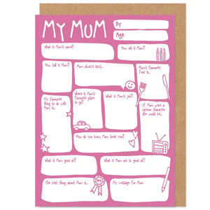 My Mum Fill In The Blanks Card