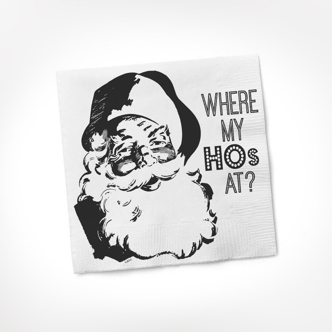 Where My Hos At? Cocktail Napkins
