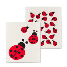 Load image into Gallery viewer, Ladybug Dishcloths. Set of 2
