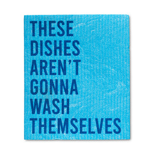 These Dishes Aren't... Funny Text Dishcloths. Set of 2