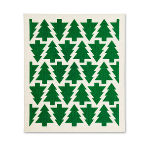 Holiday Graphic Trees Dish Cloths. Set of 2