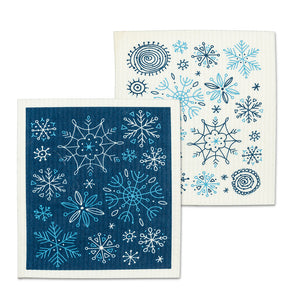 Allover Snowflakes Dishcloths. Set of 2