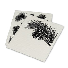 Load image into Gallery viewer, Pinecone &amp; Branch Dish Cloths. Set of 2
