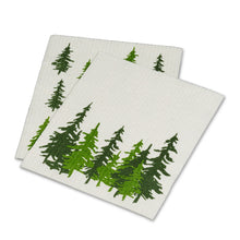 Load image into Gallery viewer, Evergreen Forest Tree Dish Cloths. Set of 2
