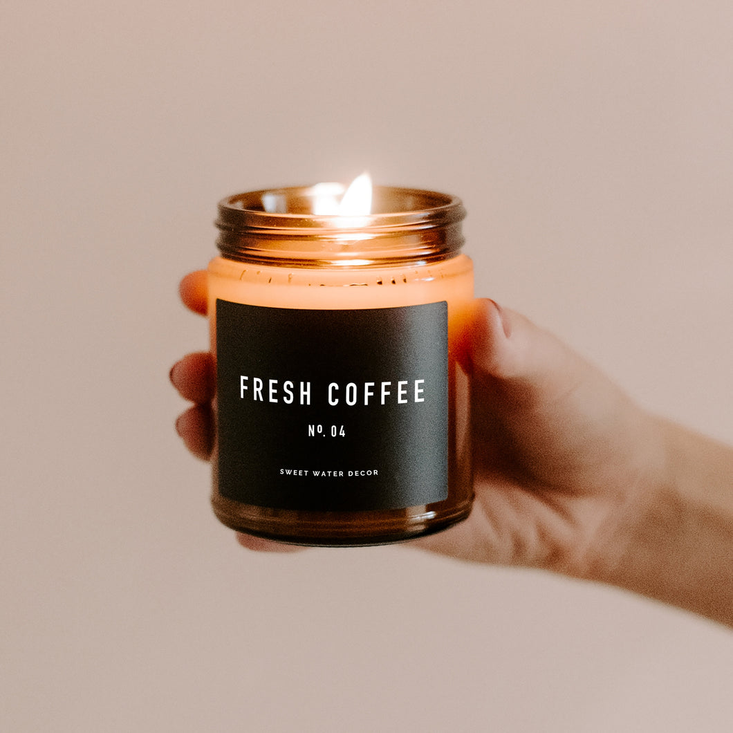 Sweet Water Decor - Fresh Coffee Amber Jar Soy Candle 9oz