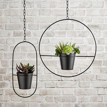 Load image into Gallery viewer, Round Hanging Planter - Matte Black
