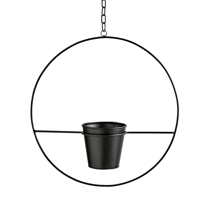 matte black hanging planter Round Hanging Planter