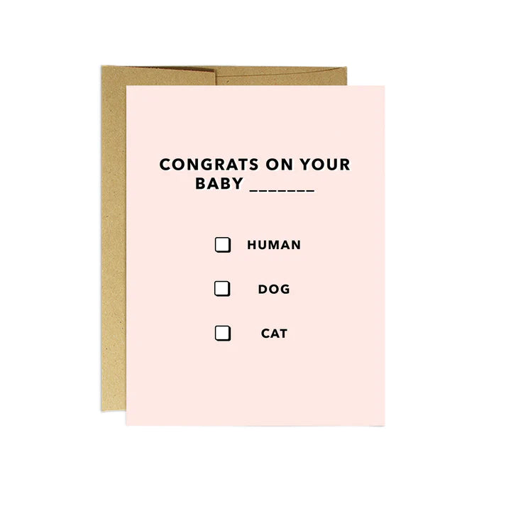 Congrats On Your Baby Multiple Choice Card