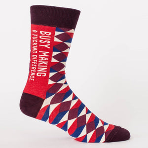 BUSY MAKING A FUCKING DIFFERENCE - MEN'S CREW SOCKS