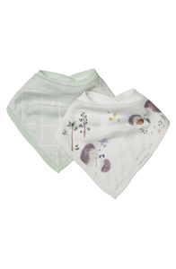 LouLou Lollipop Hedgehogs Muslin Bandana Bib Set