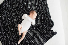 Load image into Gallery viewer, Loulou Lollipop Black Mudcloth Muslin Swaddle
