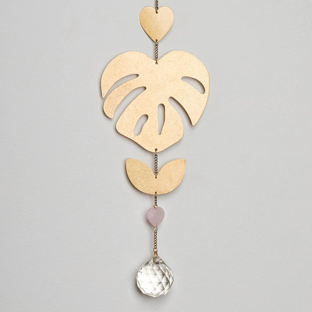 Scout - Suncatcher Monstera Leaf/Rose Quartz