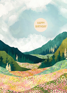 Happy Birthday Spring Flower Vista Card