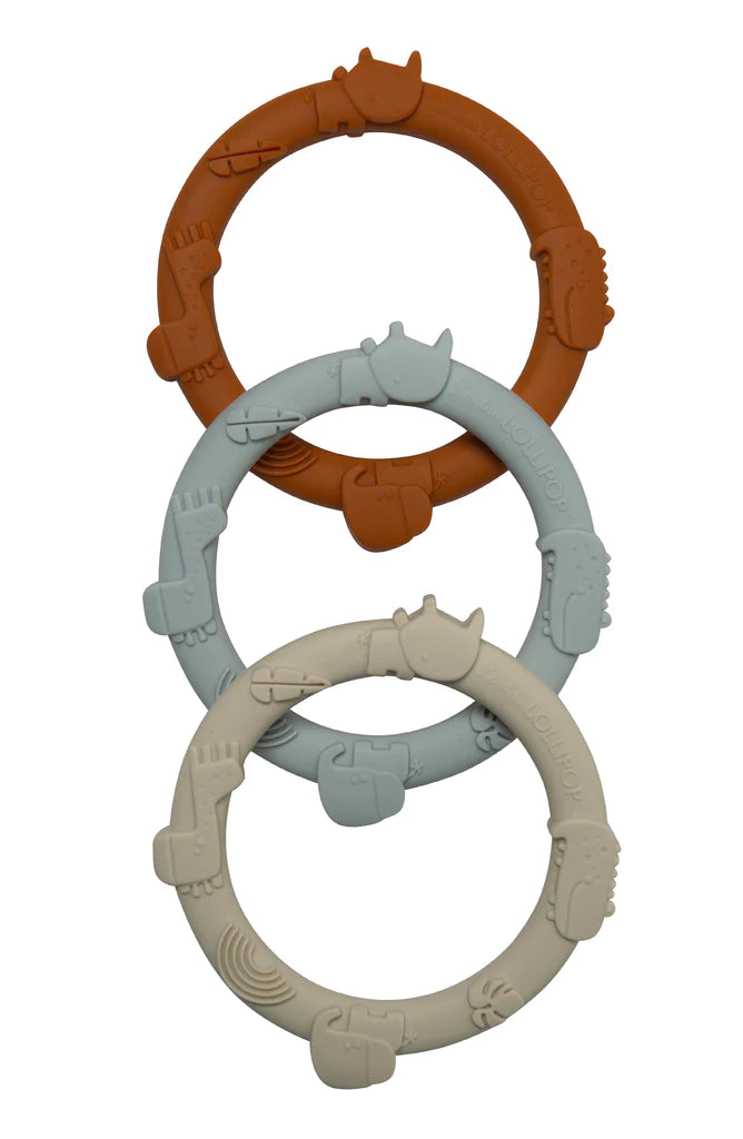 Loulou Lollipop Wild Teething Ring Set - Ginger Honey
